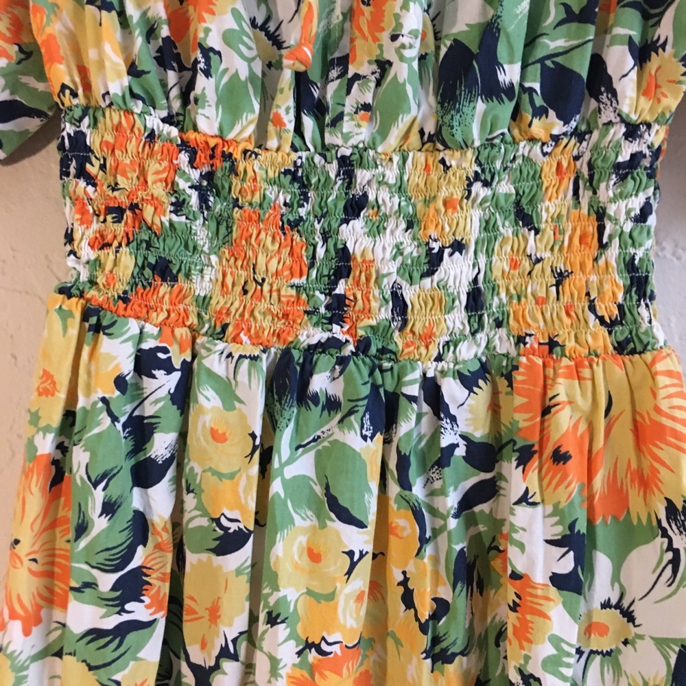 Faithful The Brand 100% Cotton Midi Floral Dress 2 Yellow Spring Easter … - Picture 6 of 14